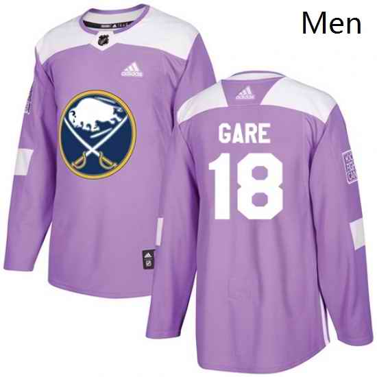 Mens Adidas Buffalo Sabres 18 Danny Gare Authentic Purple Fights Cancer Practice NHL Jersey